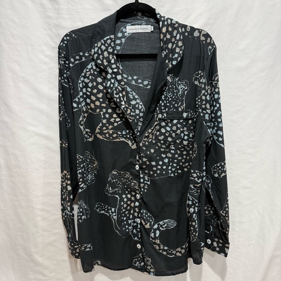 Desmond & Dempsey Other - Desmond & Dempsey XXL Cotton Shirt‎ Leopard Print Luxe Pajama Statement Lounge
